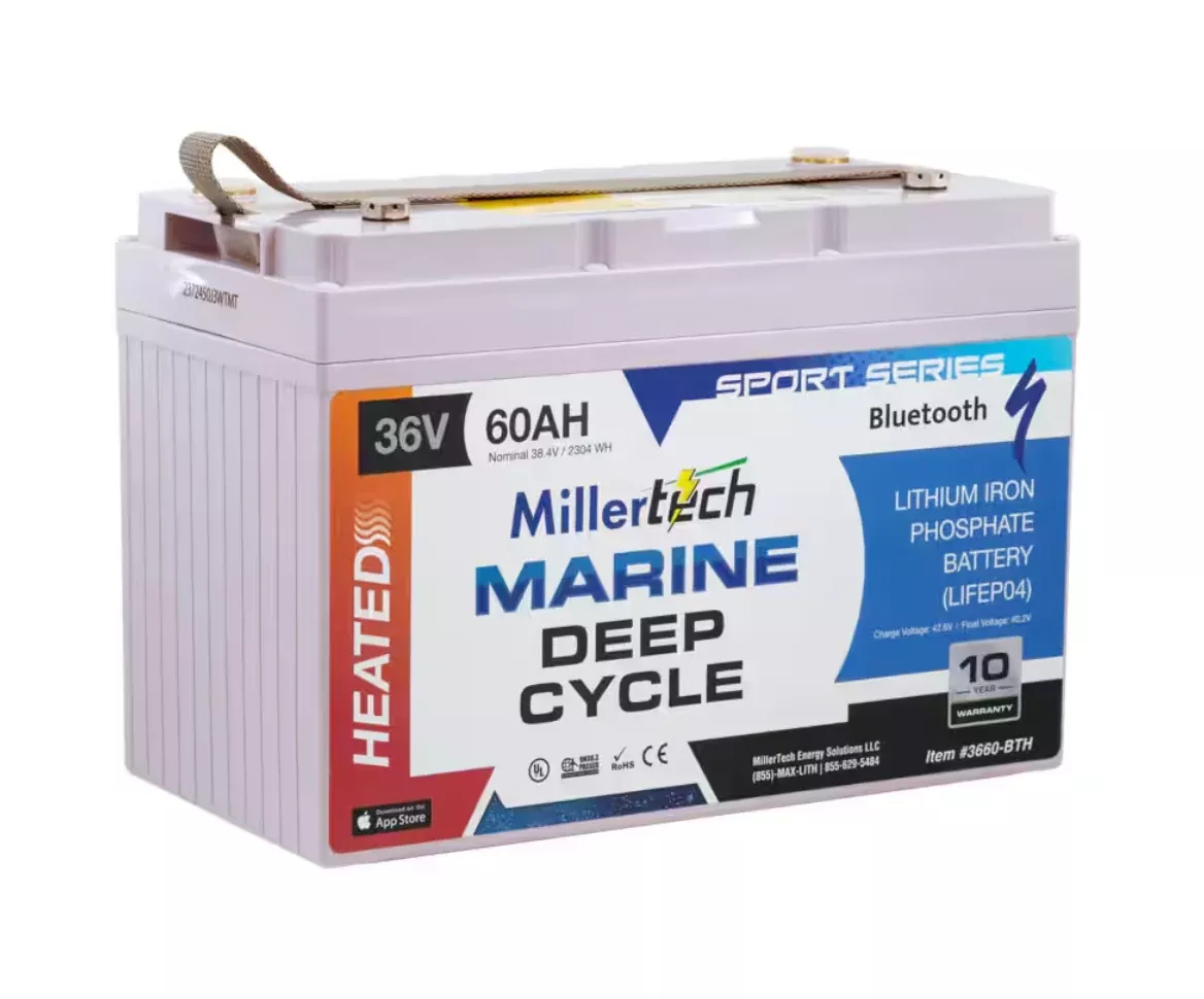 36V 60AH Heated Marine Trolling Battery