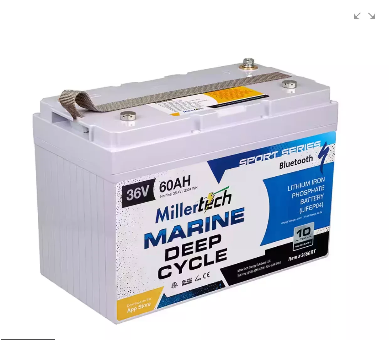 36V 60AH Marine Trolling Battery w/ BT
