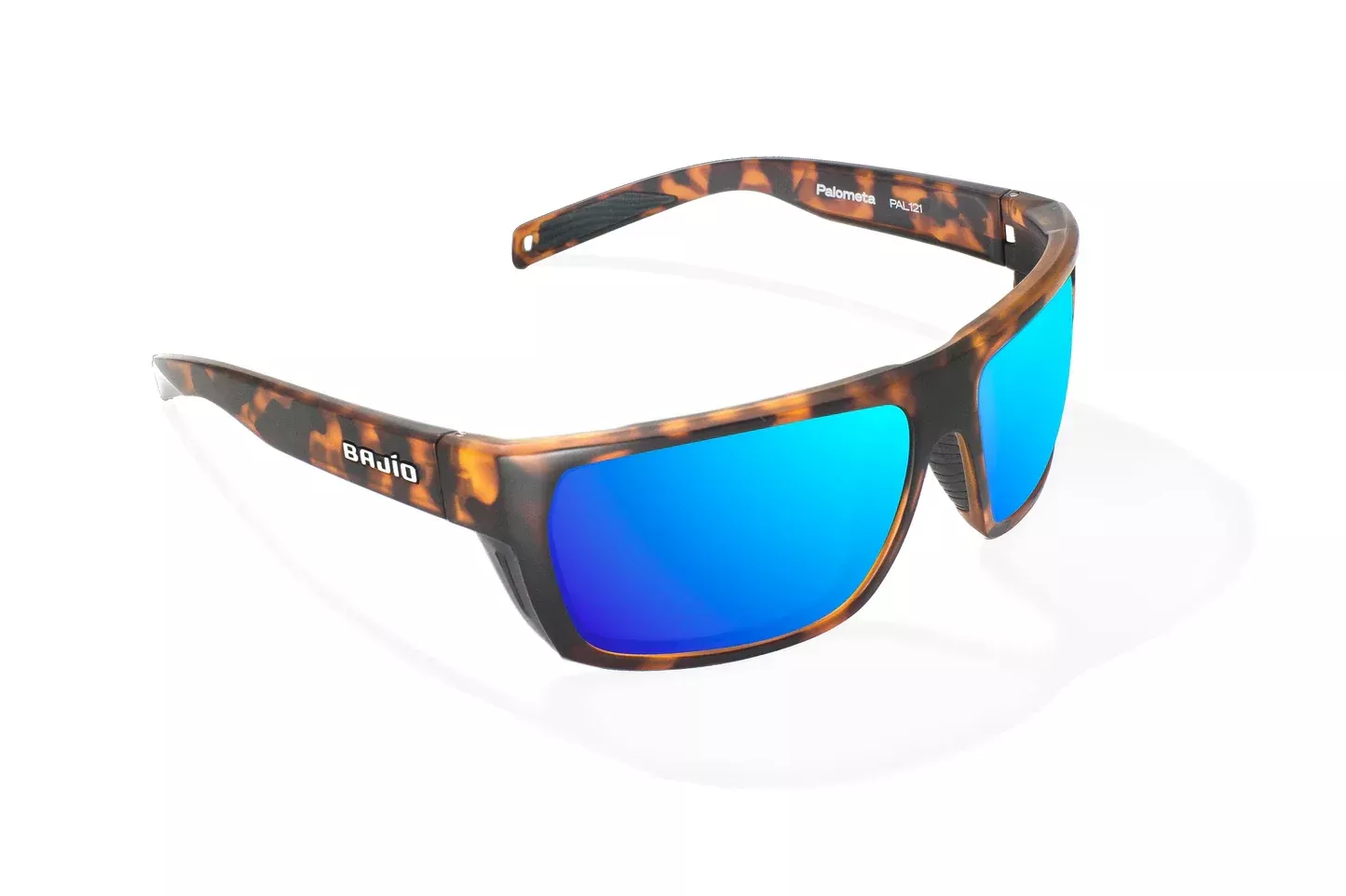 BAJIO Palometa Sunglasses | Brown Tortoise Matte Frame/ Blue Mirror Glass Lenses
