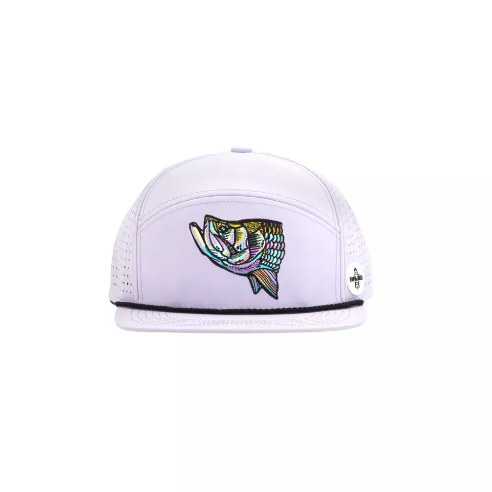 BAJIO Tarpon Head Performance Flat Brim Hat - Lavender One Size