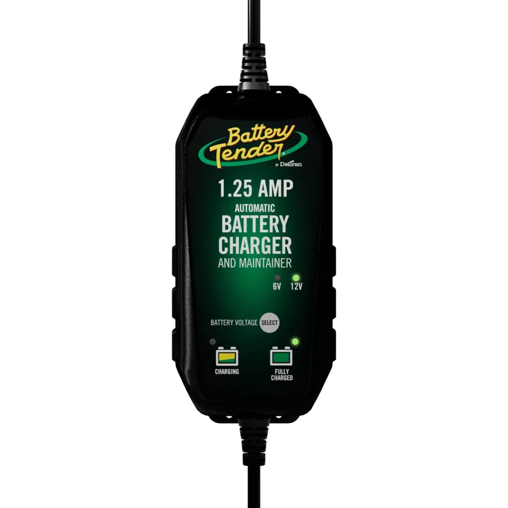 Battery Tender 6V/12V, 1.25A Selectable Battery Charger [022-0211-DL-WH]