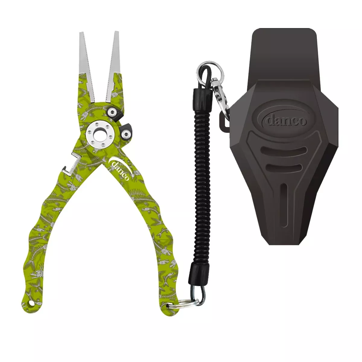 DANCO Duffy Tournament Series 7.5" Pliers - Chartreuse Fish Skeleton