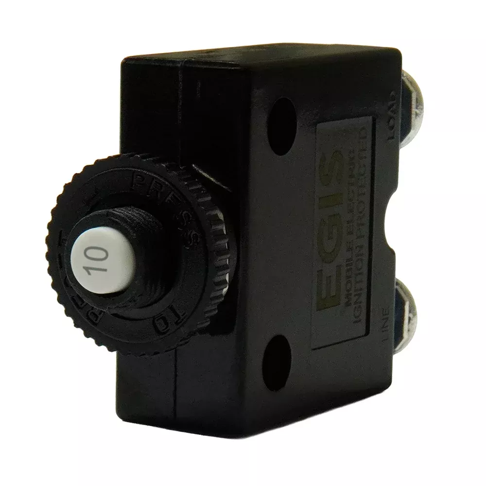 Egis 10A Push Button Panel Mount Circuit Breaker - Screw Terminals [4710-10]