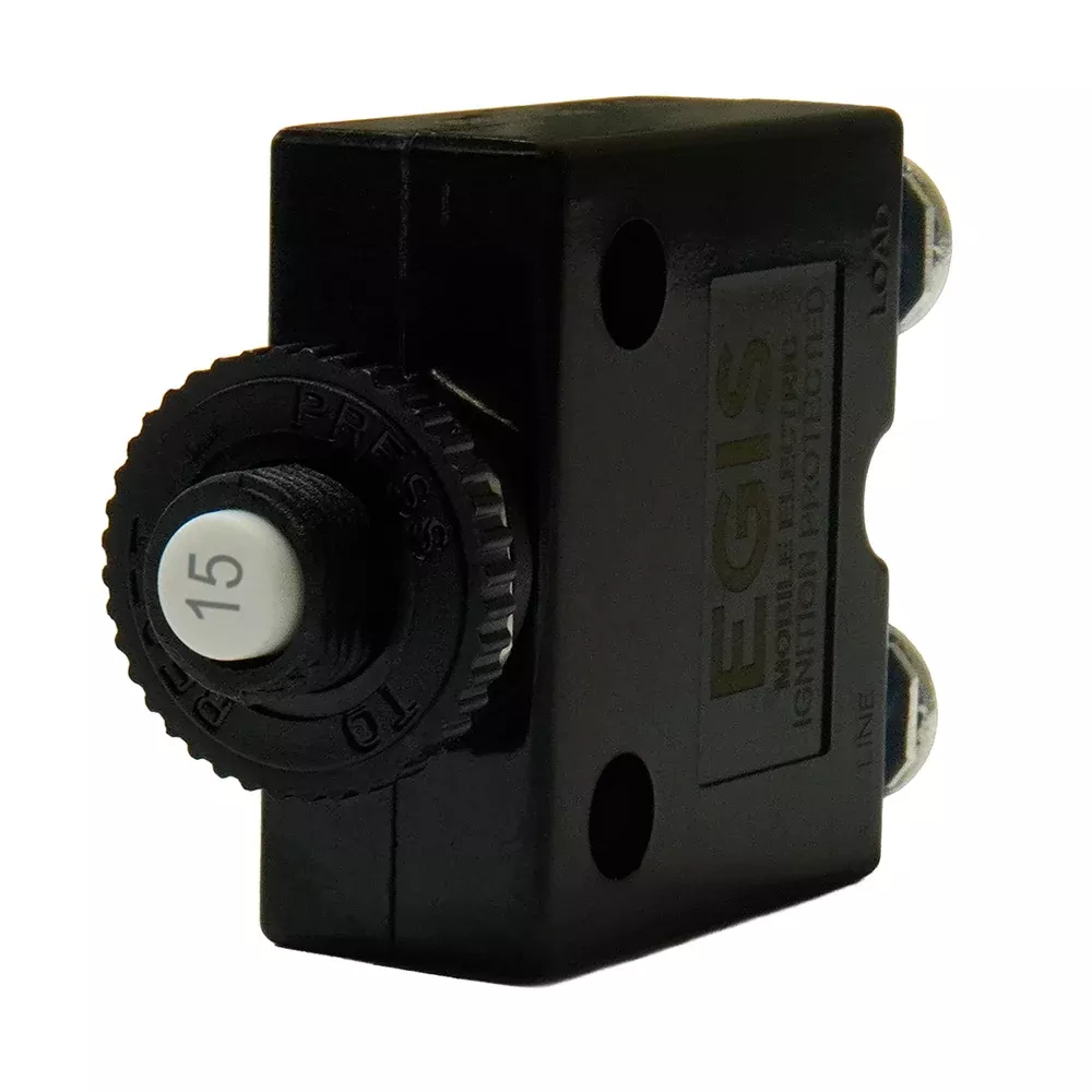 Egis 15A Push Button Panel Mount Circuit Breaker - Screw Terminals [4710-15]