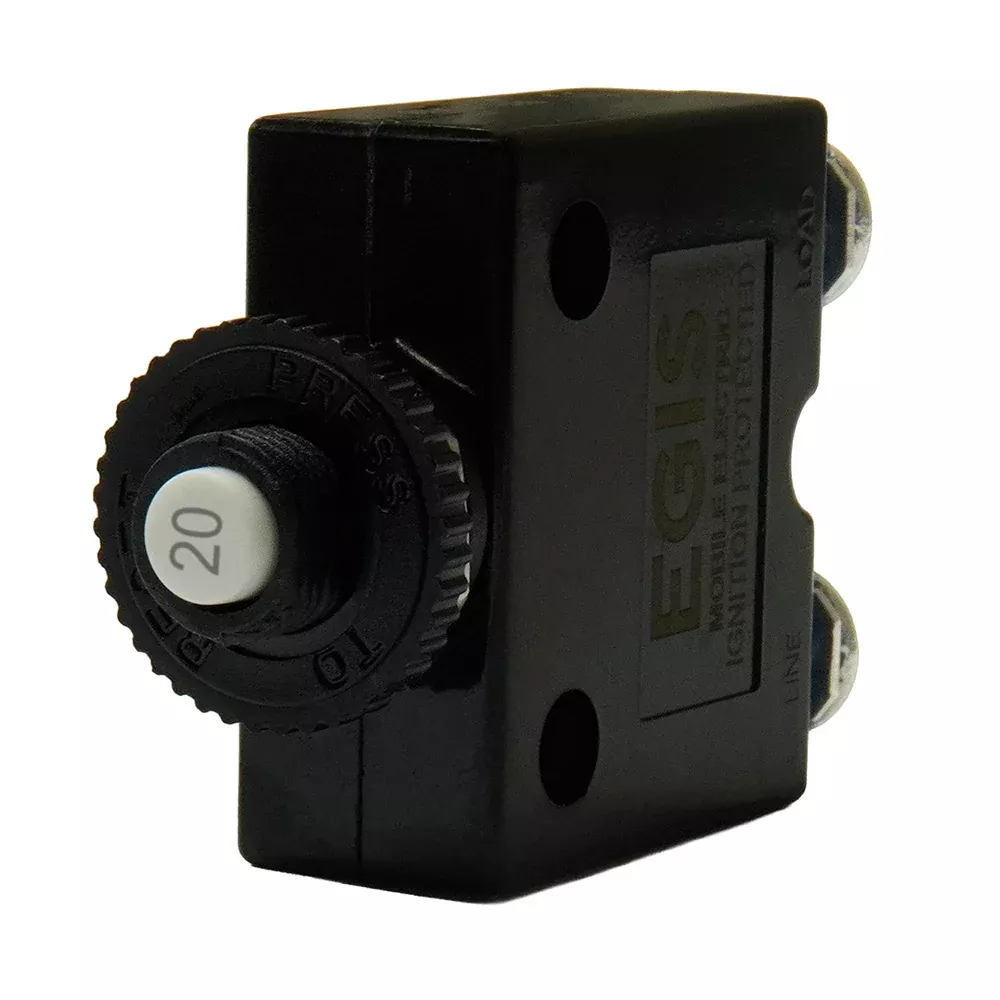 Egis 20A Push Button Panel Mount Circuit Breaker - Screw Terminals [4710-20]