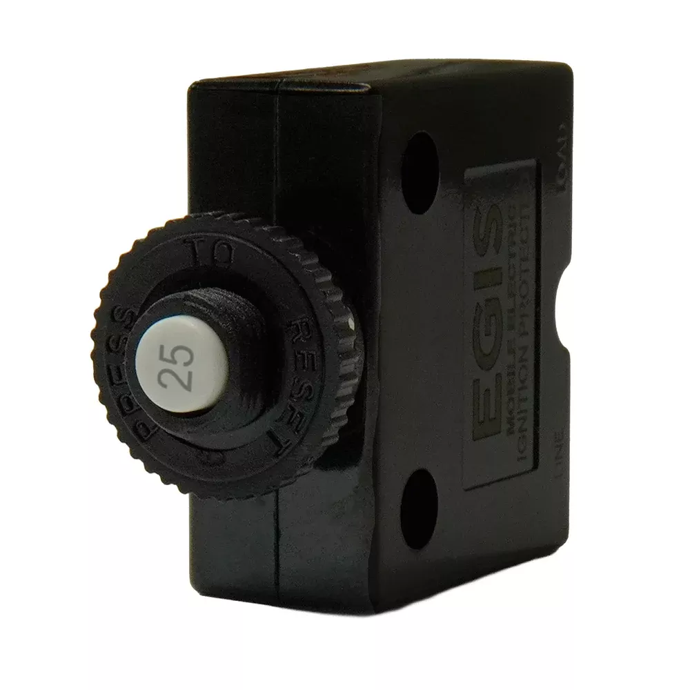 Egis 25A Push Button Panel Mount Circuit Breaker - Spade Terminal [4711-25]