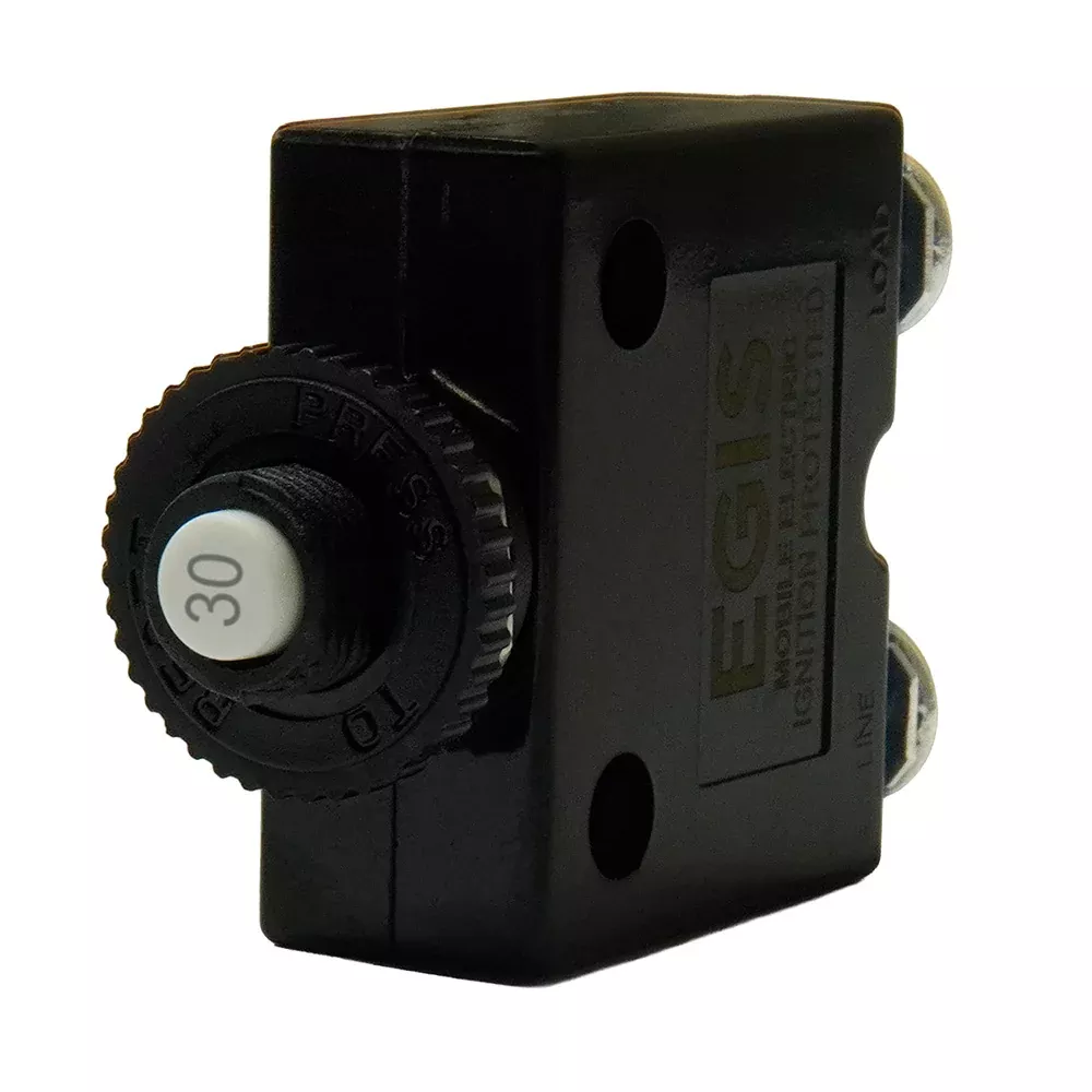 Egis 30A Push Button Panel Mount Circuit Breaker - Screw Terminals [4710-30]