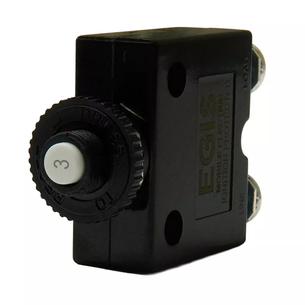 Egis 3A Push Button Panel Mount Circuit Breaker - Screw Terminals [4710-03]