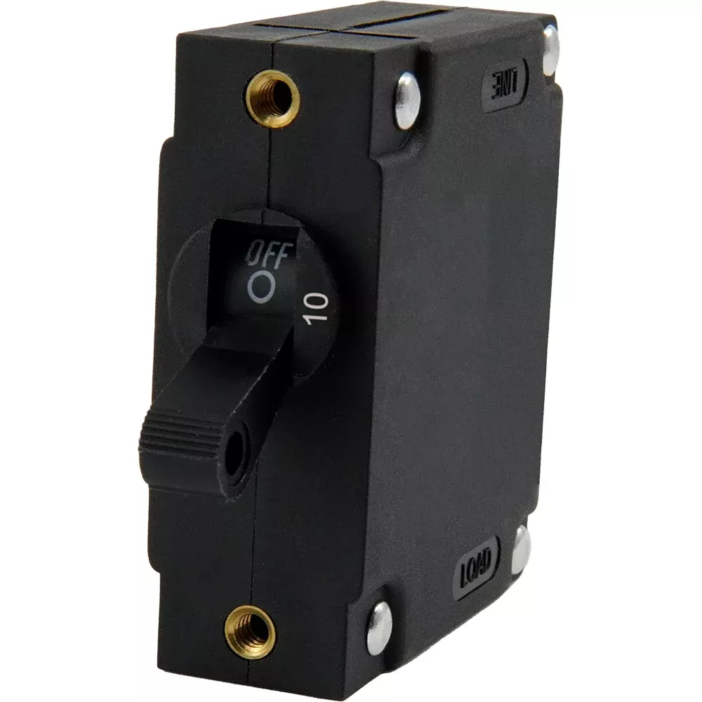 Egis A Series Black Toggle Panel Mount Circuit Breaker - Single Pole 10A [3211-10]