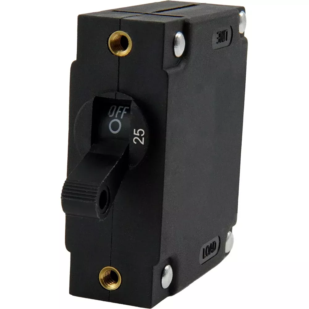 Egis A Series Black Toggle Panel Mount Circuit Breaker - Single Pole 25A [3211-25]