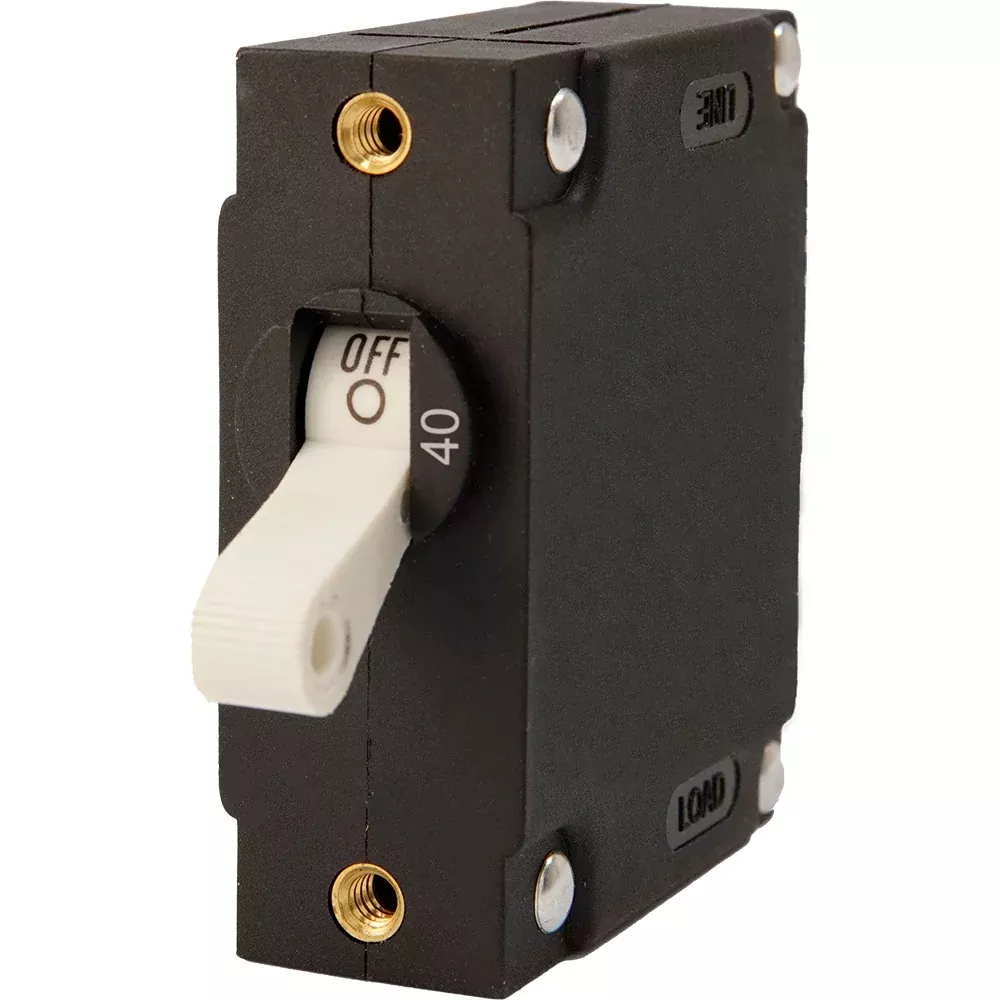 Egis A Series White Toggle Panel Mount Circuit Breaker - Single Pole 40A [3201-40]
