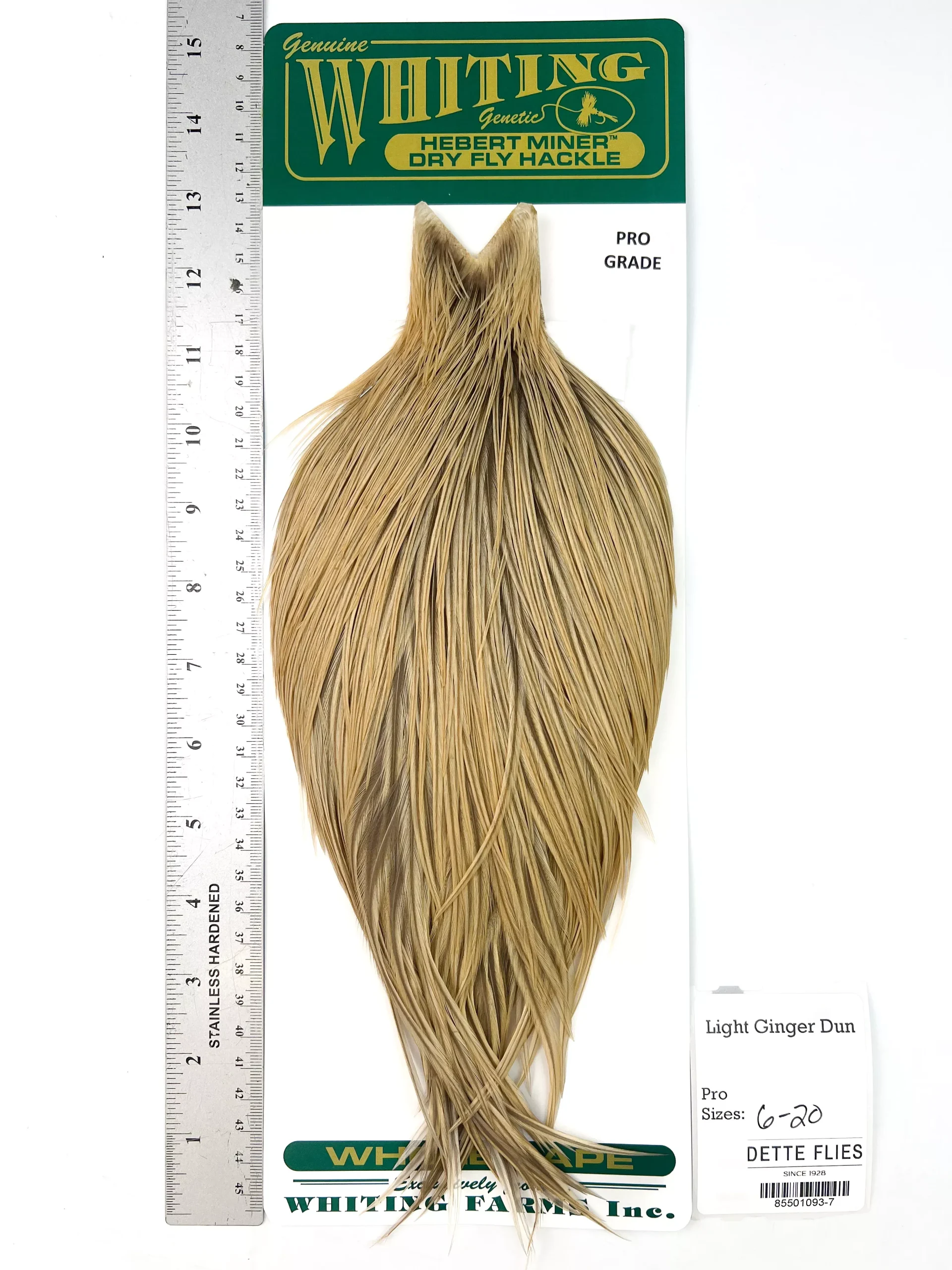 Light Ginger Dun - Whiting Hebert Rooster Cape | Pro Grade (#7)