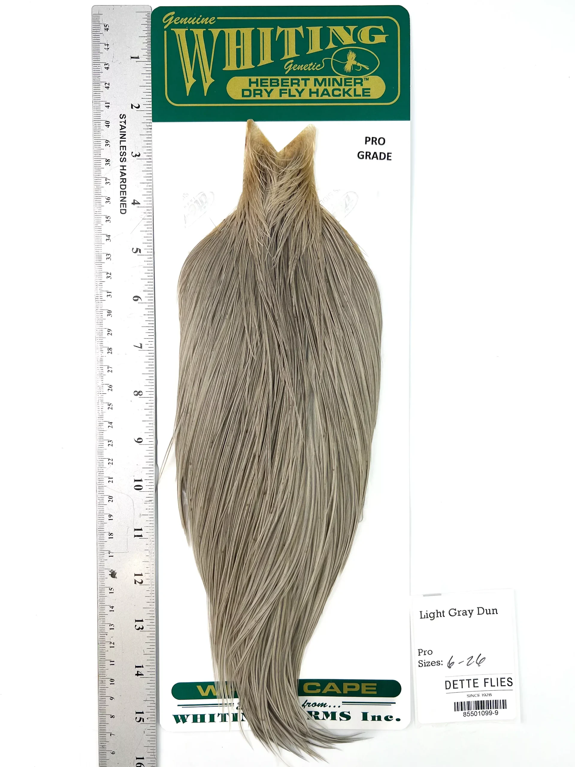 Light Gray Dun - Whiting Hebert Rooster Cape | Pro Grade (#9)