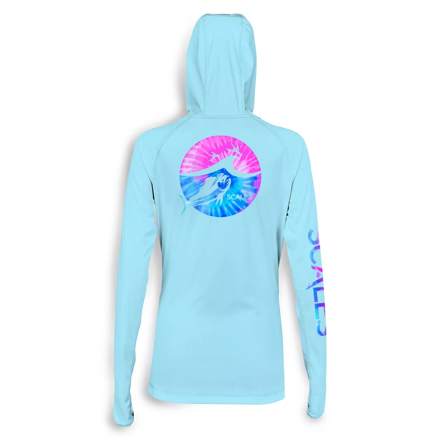 SCALES Tide Dye Flyer Womens Hooded Performance Shirt