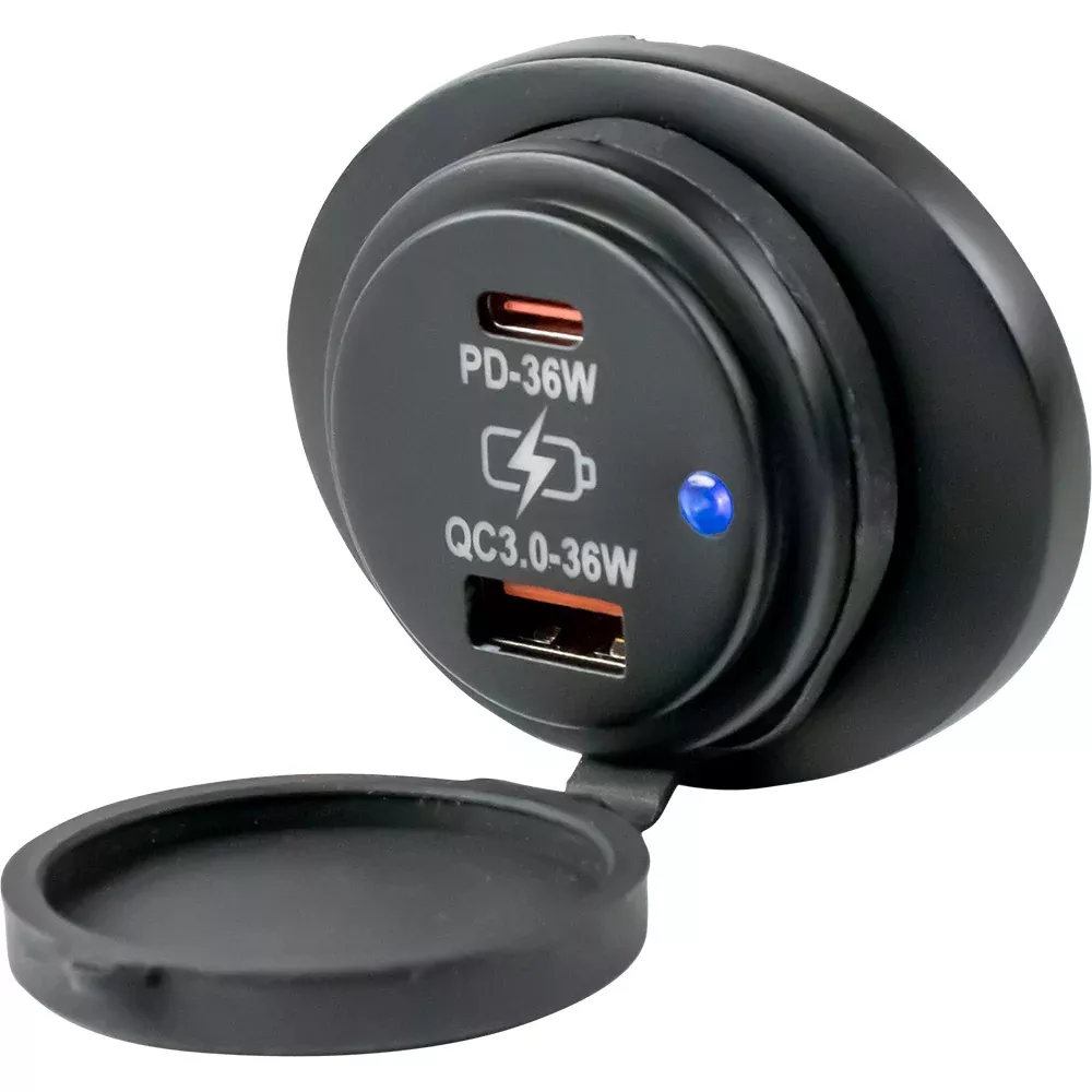 Sea-Dog Oval Surface Mount USB 3.0USB-C Power Socket [426535-1]