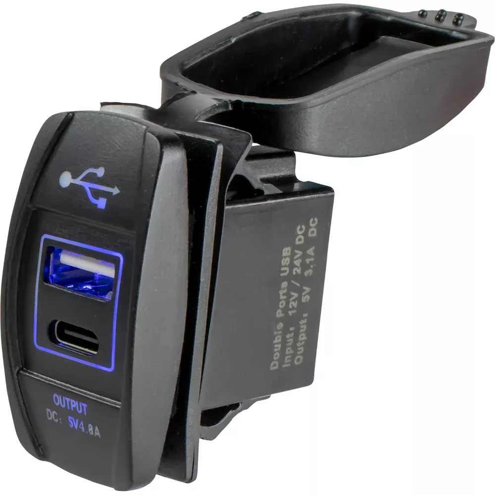Sea-Dog USBUSB-C Rocker Switch Style Power Socket [426521-1]