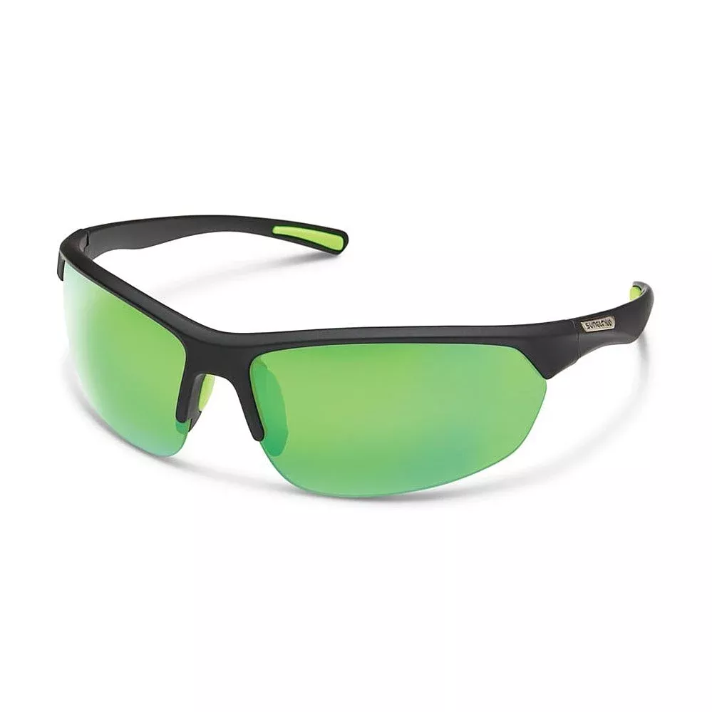 SUNCLOUD Slice Sunglasses Matte Black | Green Mirror