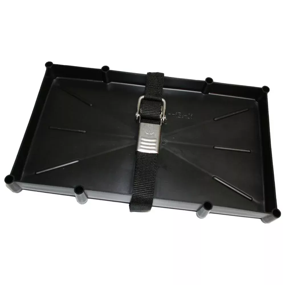 T-H Marine 27 Series Battery Holder Tray w/Stainless Buckled Strap [NBH-27-SSC-DP]